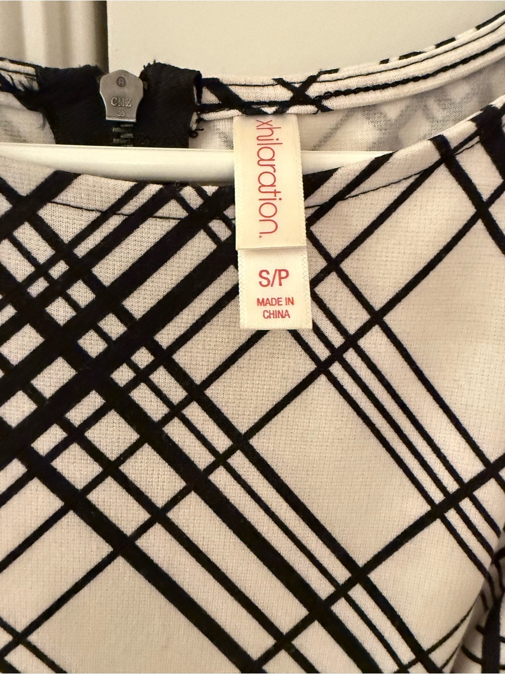 Xhilaration Black and White Plaid Sleeveless Fit-and-Flare Dress - Picture 2 of 3